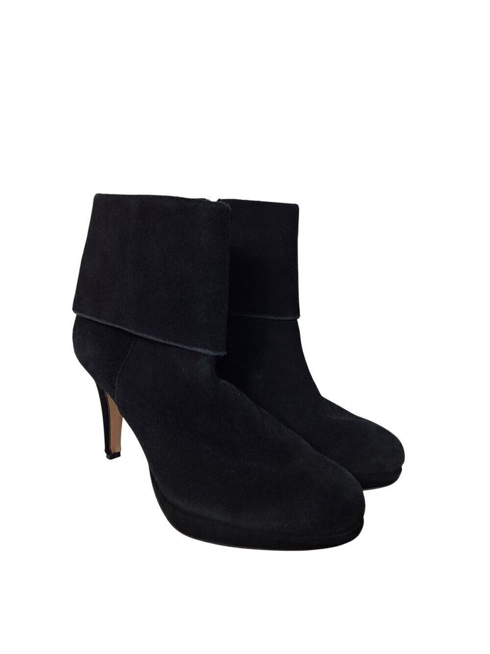 Adrienne Vittadini Black Suede Ankle Boots Size 9.5 Medium